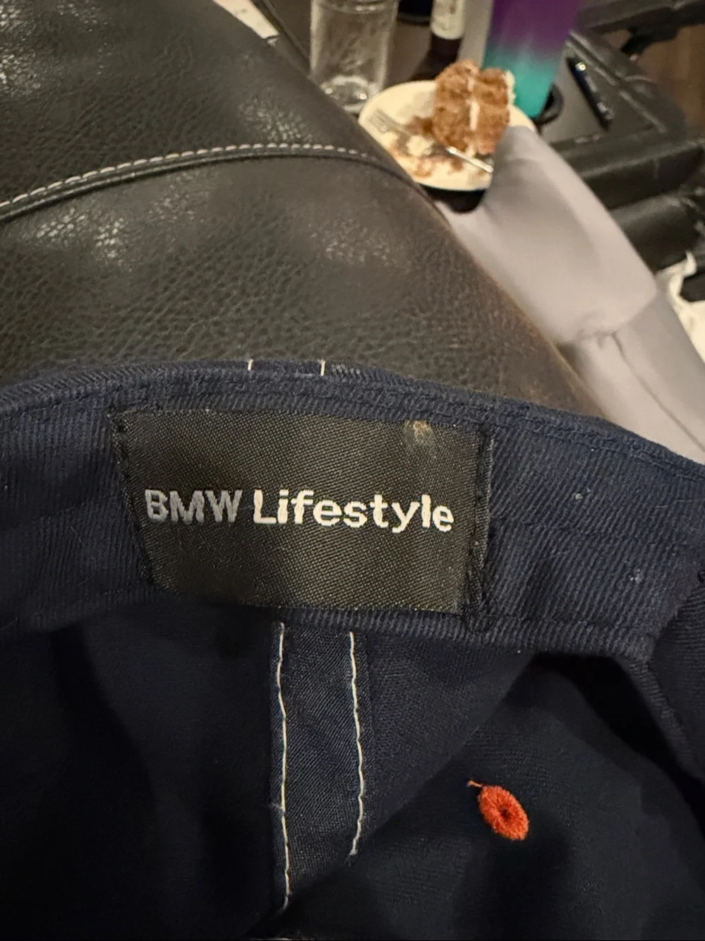 BMW Navy and Orange Boys Baseball Cap with Logo Patch.